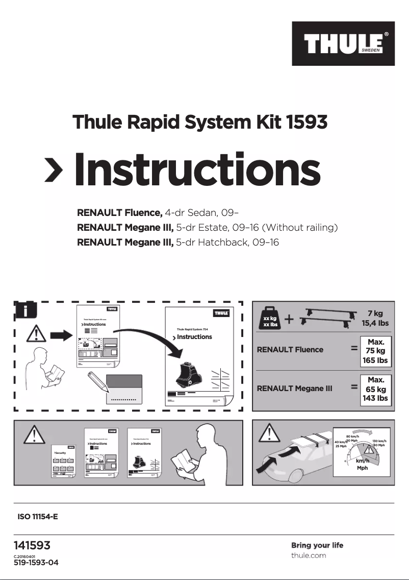 Página 1 del manual Manual de usuario Thule Rapid System Kit 1593