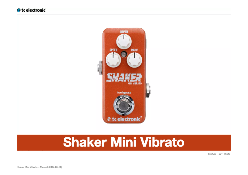 Imagen de la primera página del manual del dispositivo Shaker Mini Vibrato