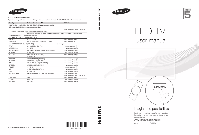 Página 1 del manual Guía de inicio rápido Samsung UE37D5500RW