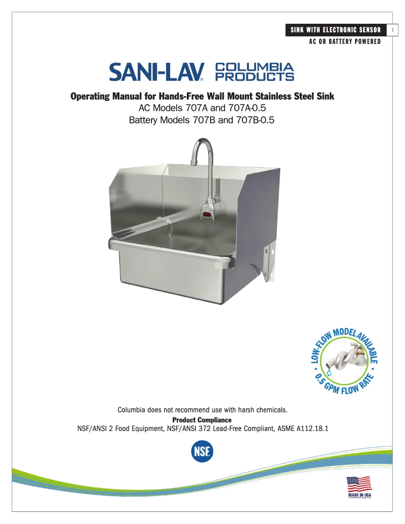 Página 1 del manual Manual de usuario Sani-Lav 707A