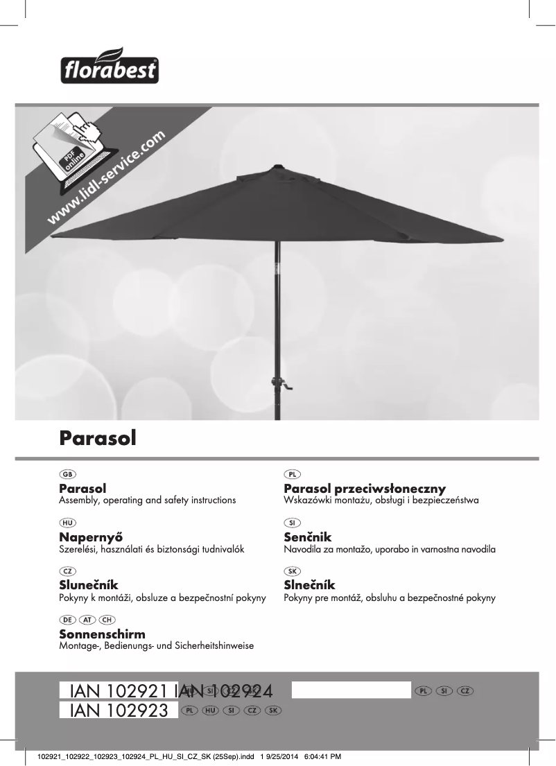 Página nº 1 - Manual de usuario Florabest IAN 102921