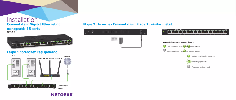 Página nº 1 - Guía de instalación Netgear GS316