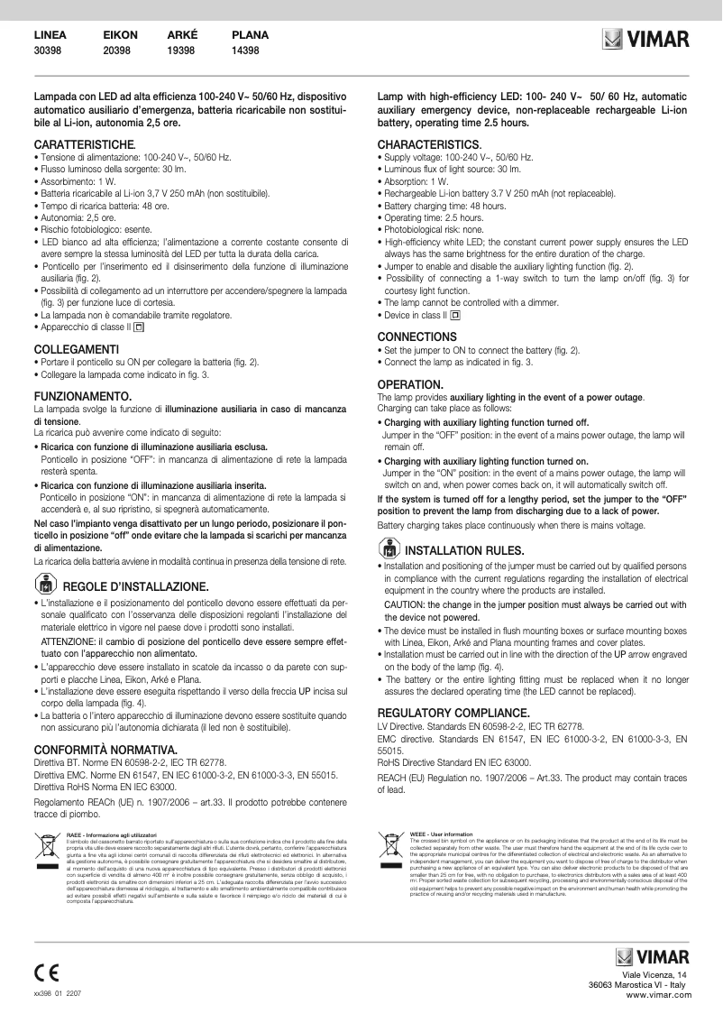 Imagen de la primera página del manual del dispositivo 20398