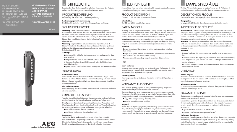 Imagen de la primera página del manual del dispositivo SL 8