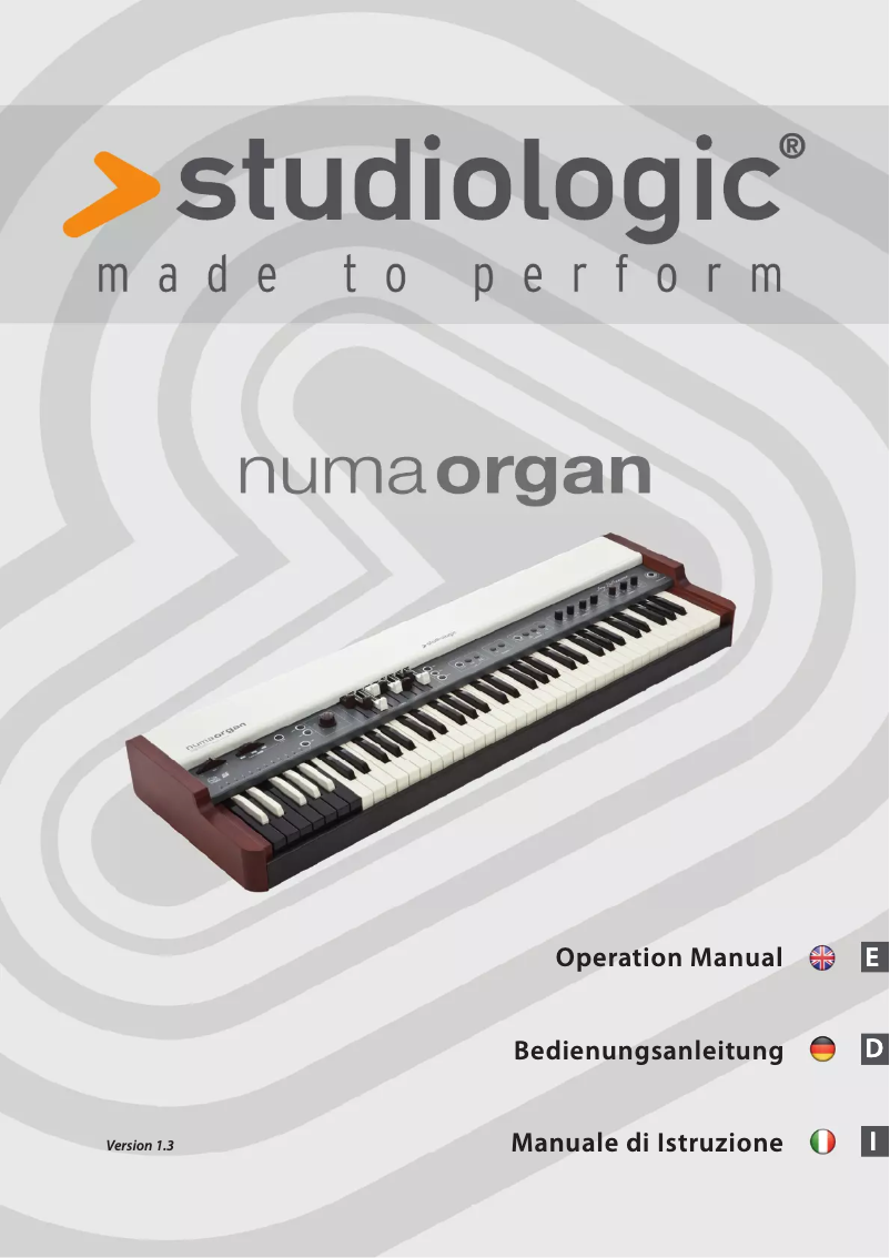 Imagen de la primera página del manual del dispositivo NUMA Organ