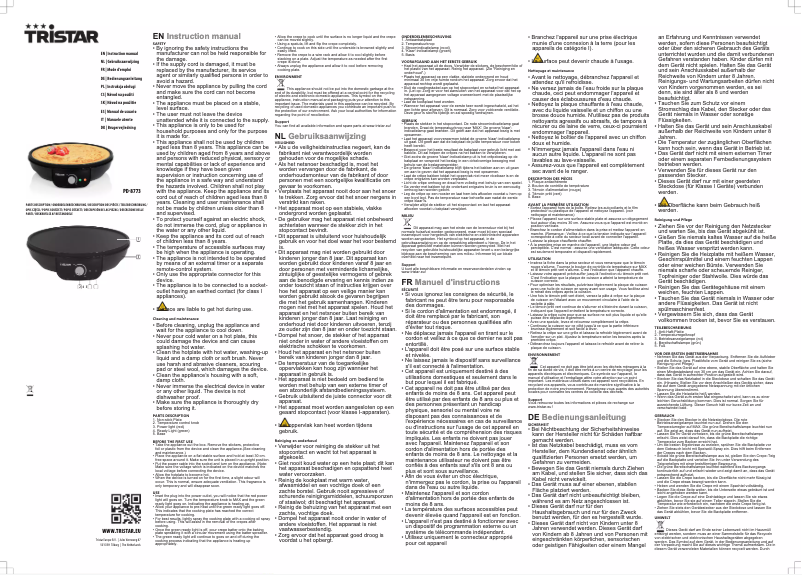 Imagen de la primera página del manual del dispositivo PD-8773