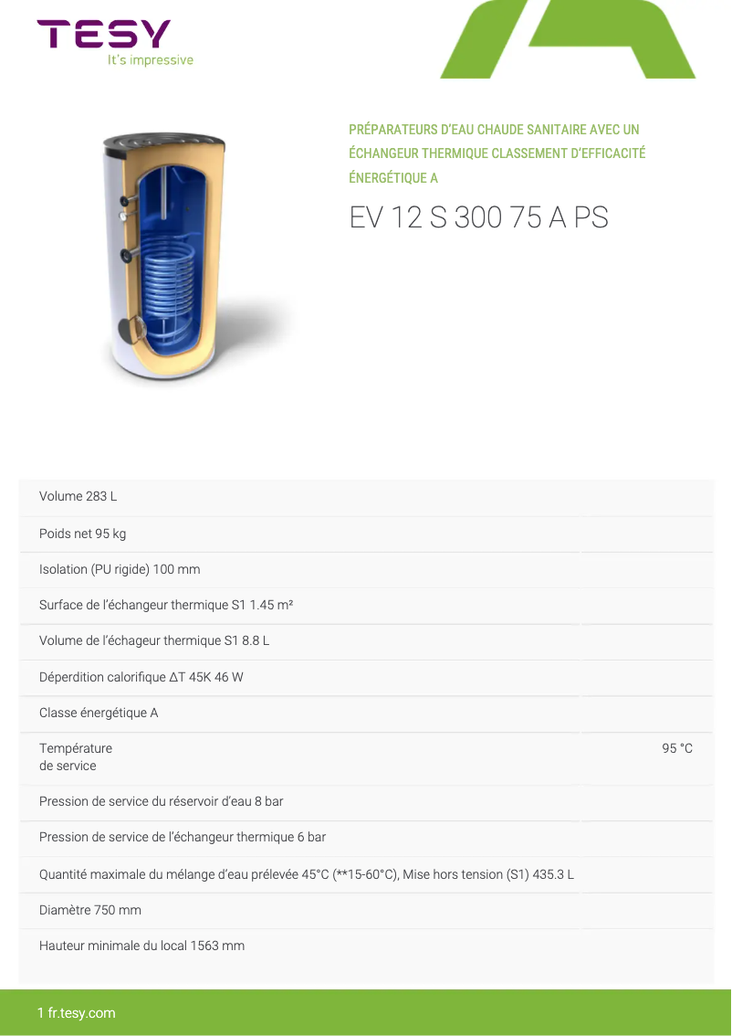 Imagen de la primera página del manual del dispositivo EV 12 S 300 75 A PS