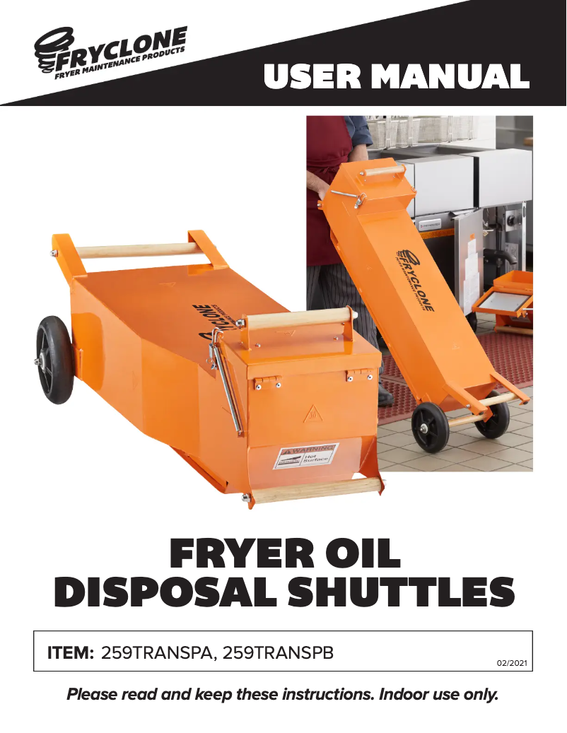 Página 1 del manual Manual de usuario Fryclone 259TRANSPA
