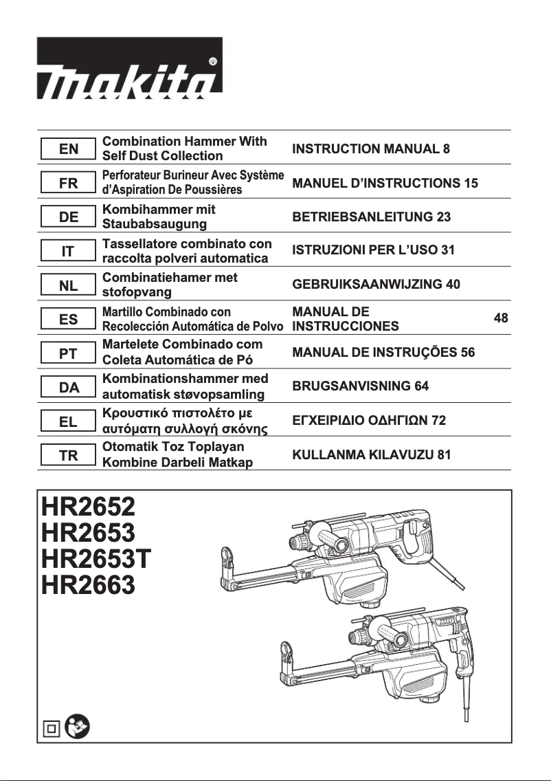 Página 1 del manual Manual de usuario Makita HR2653TJ