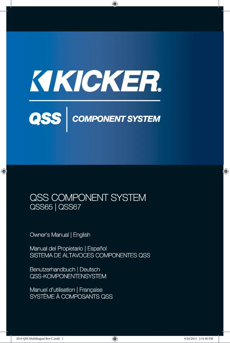 Página 1 del manual Manual de usuario Kicker Q-Class 41QSS674