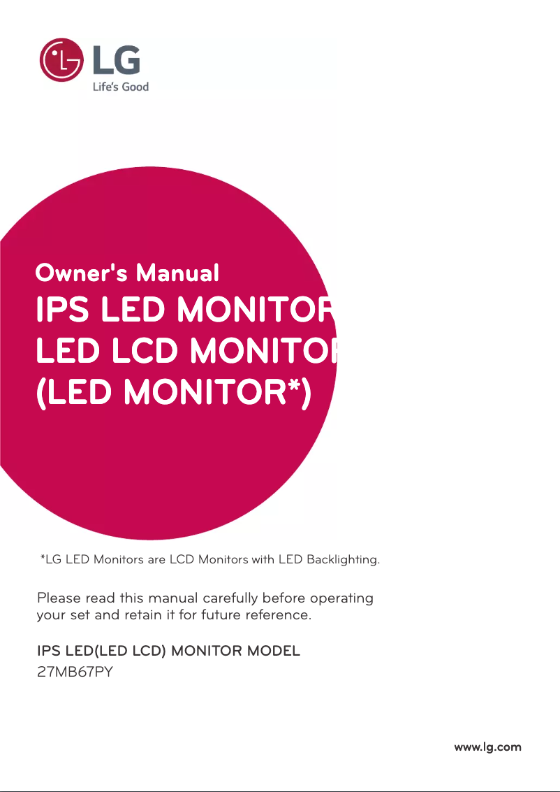 Imagen de la primera página del manual del dispositivo 27MB67PY-B
