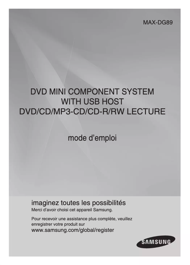 Página 1 del manual Manual de usuario Samsung MAX-DG89T