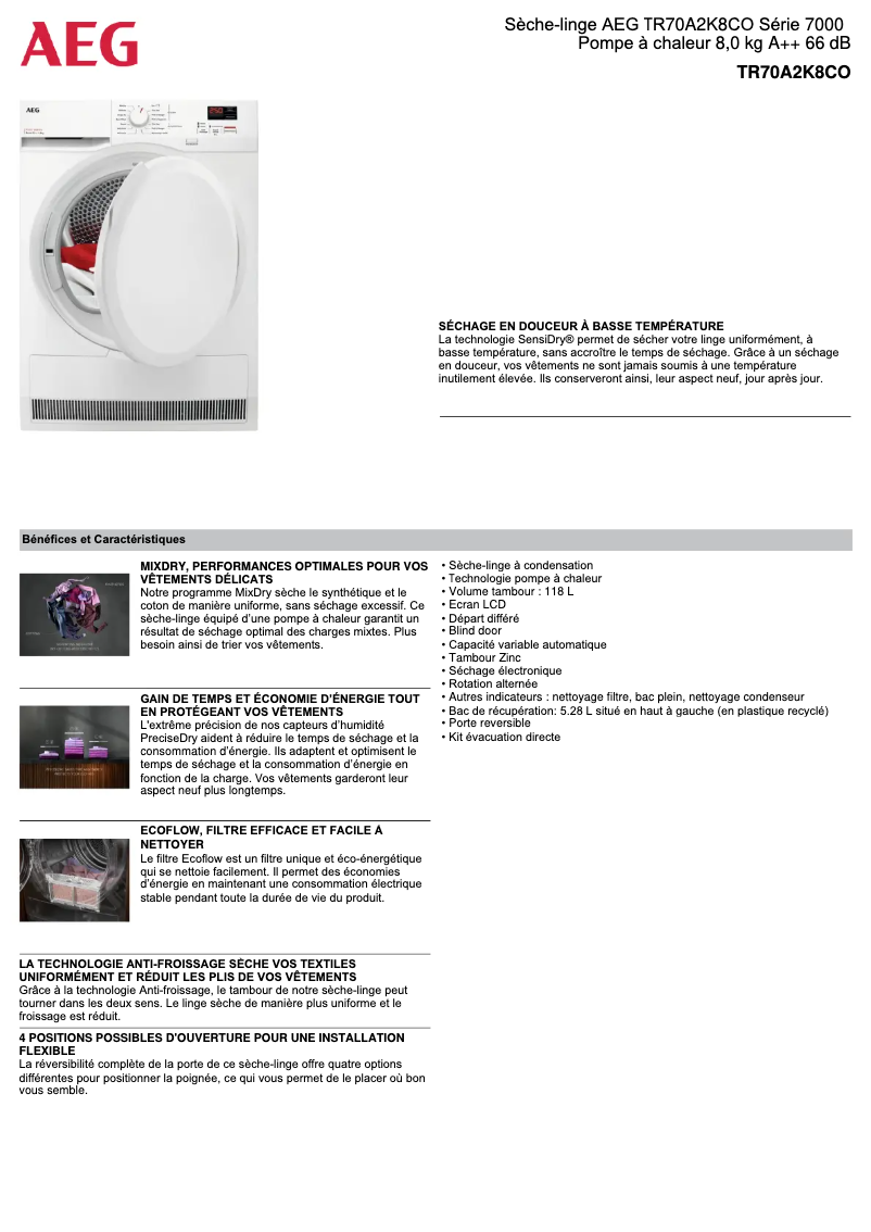 Imagen de la primera página del manual del dispositivo TR70A2K8CO