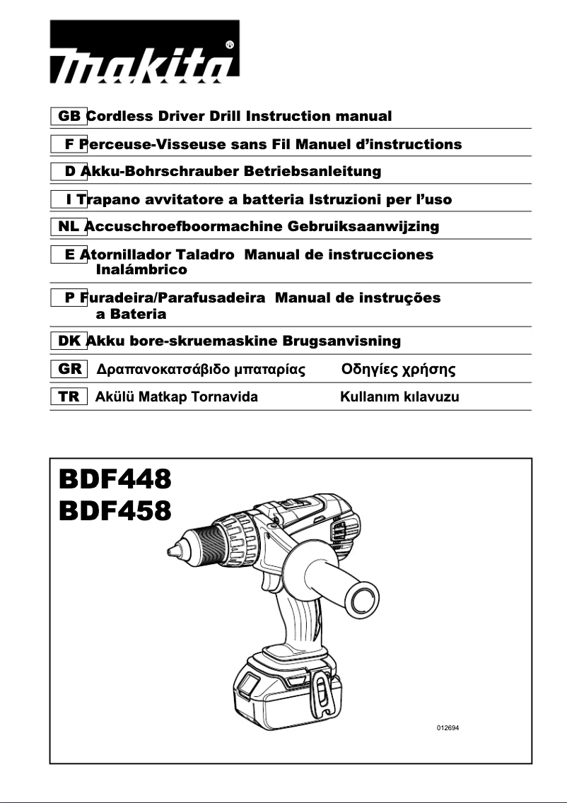 Imagen de la primera página del manual del dispositivo BDF458