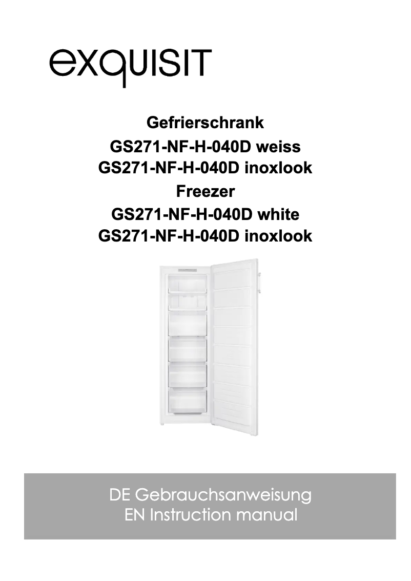 Página 1 del manual Manual de usuario Exquisit GS271-NF-H-040D