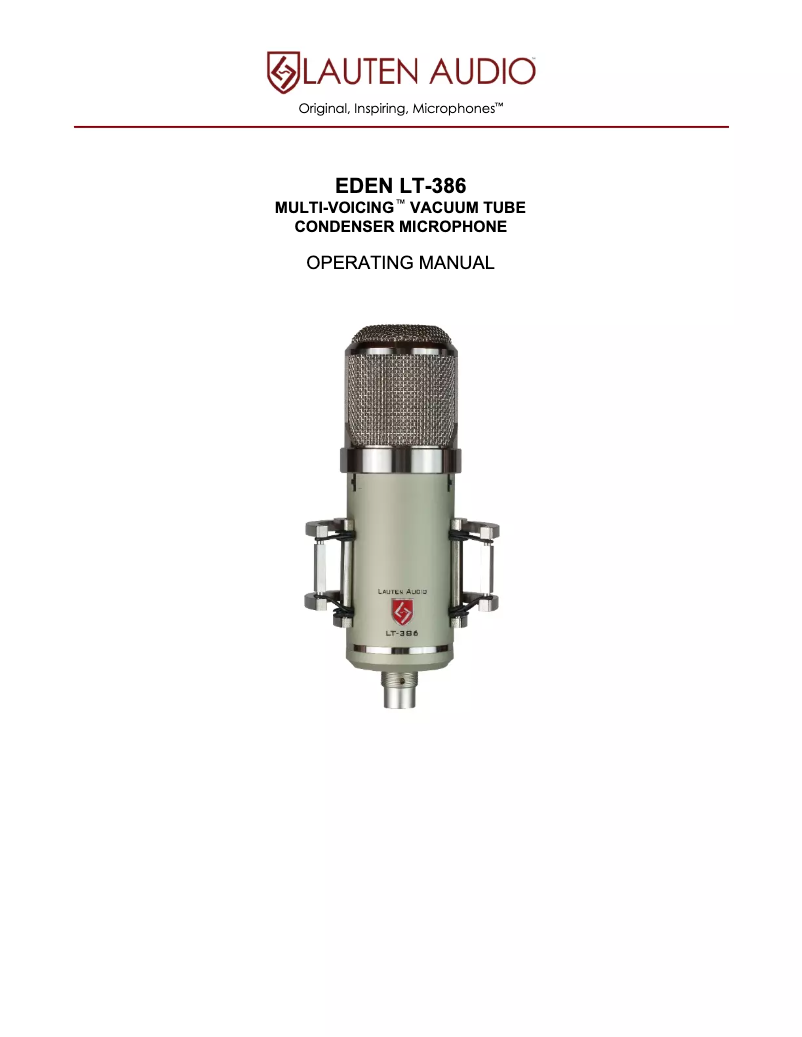 Página 1 del manual Manual de usuario Lauten Audio Eden LT-386