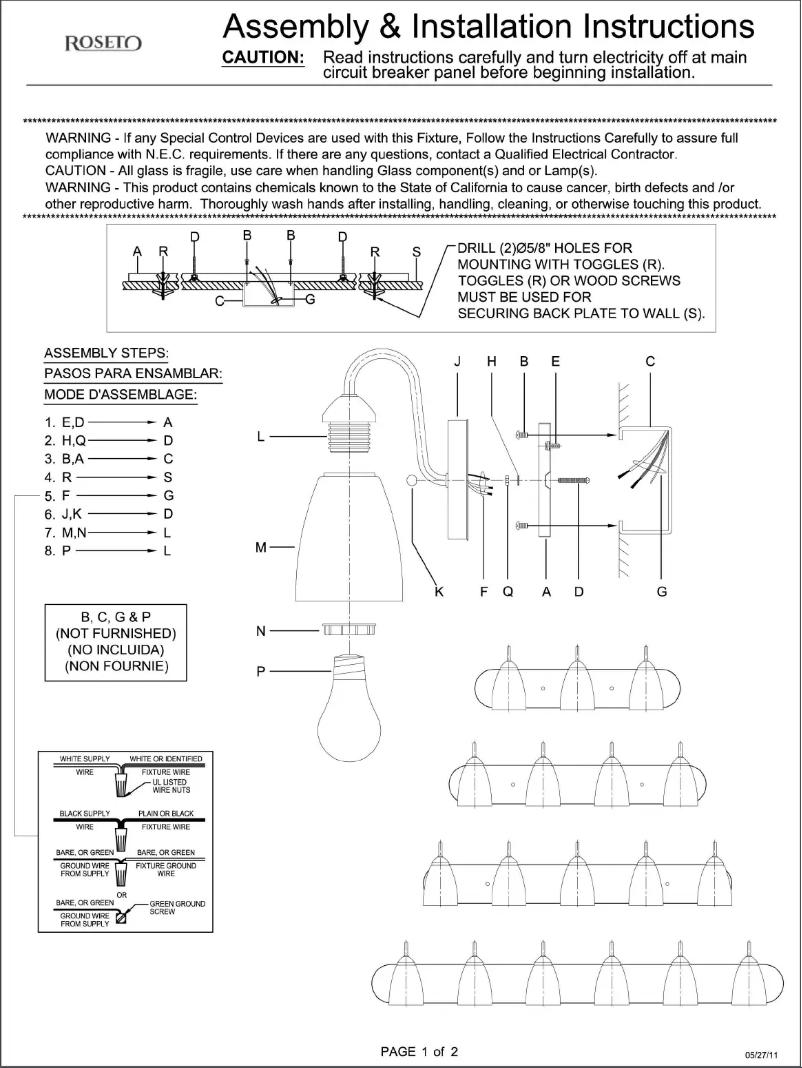 Imagen de la primera página del manual del dispositivo Lily PBF4520ABZ