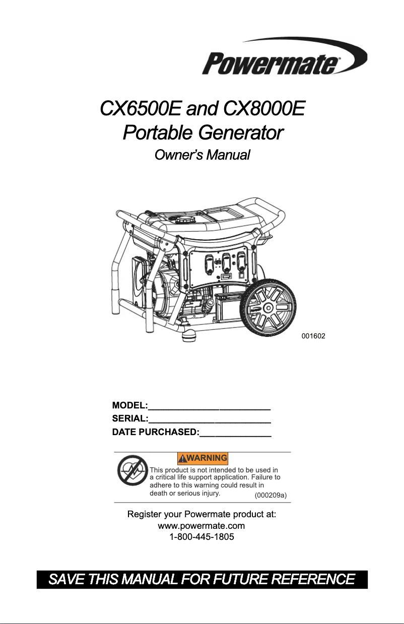 Página 1 del manual Manual de usuario Powermate CX6500E