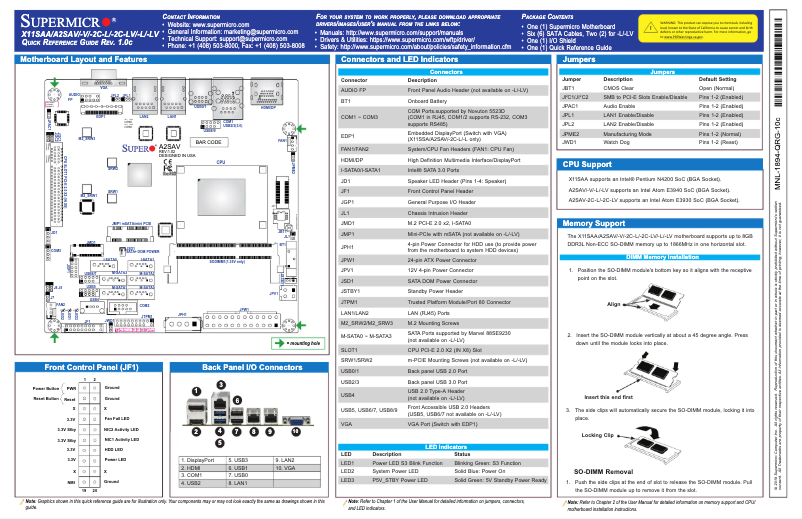 Imagen de la primera página del manual del dispositivo A2SAV-L