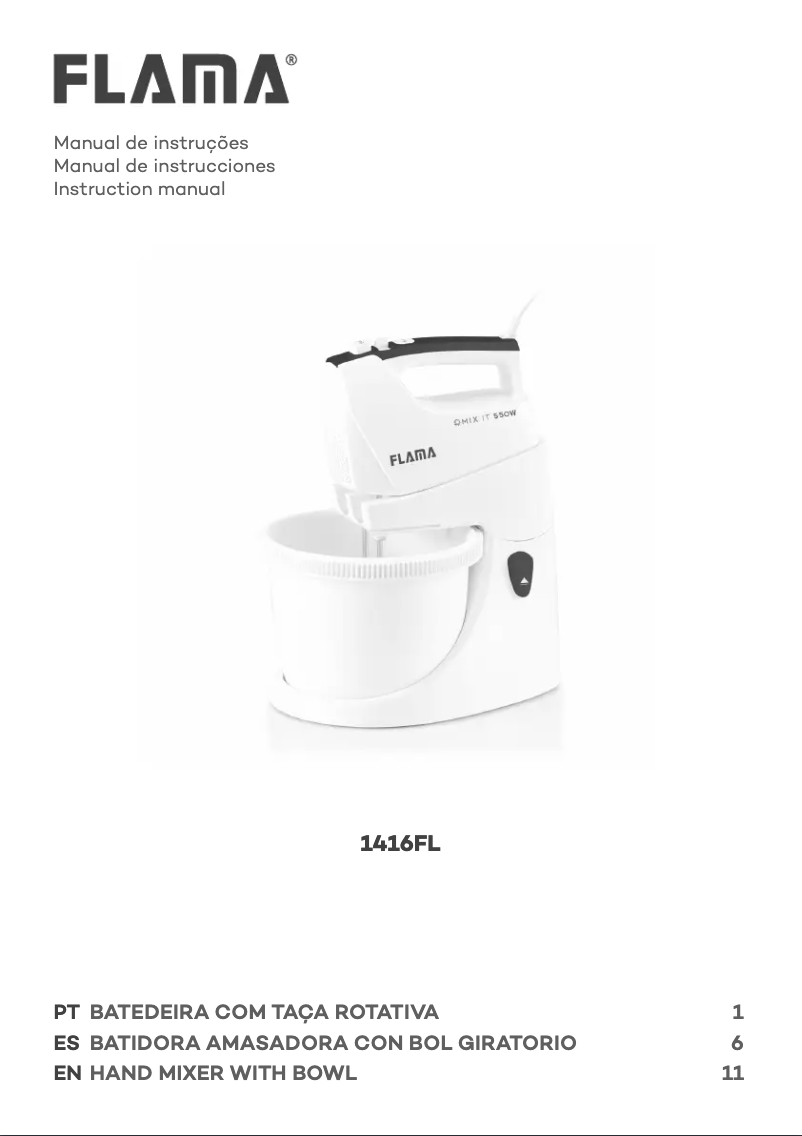 Página 1 del manual Manual de usuario Flama 1416FL