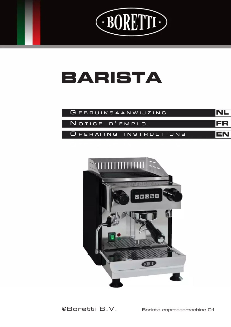 Página 1 del manual Manual de usuario Boretti Barista
