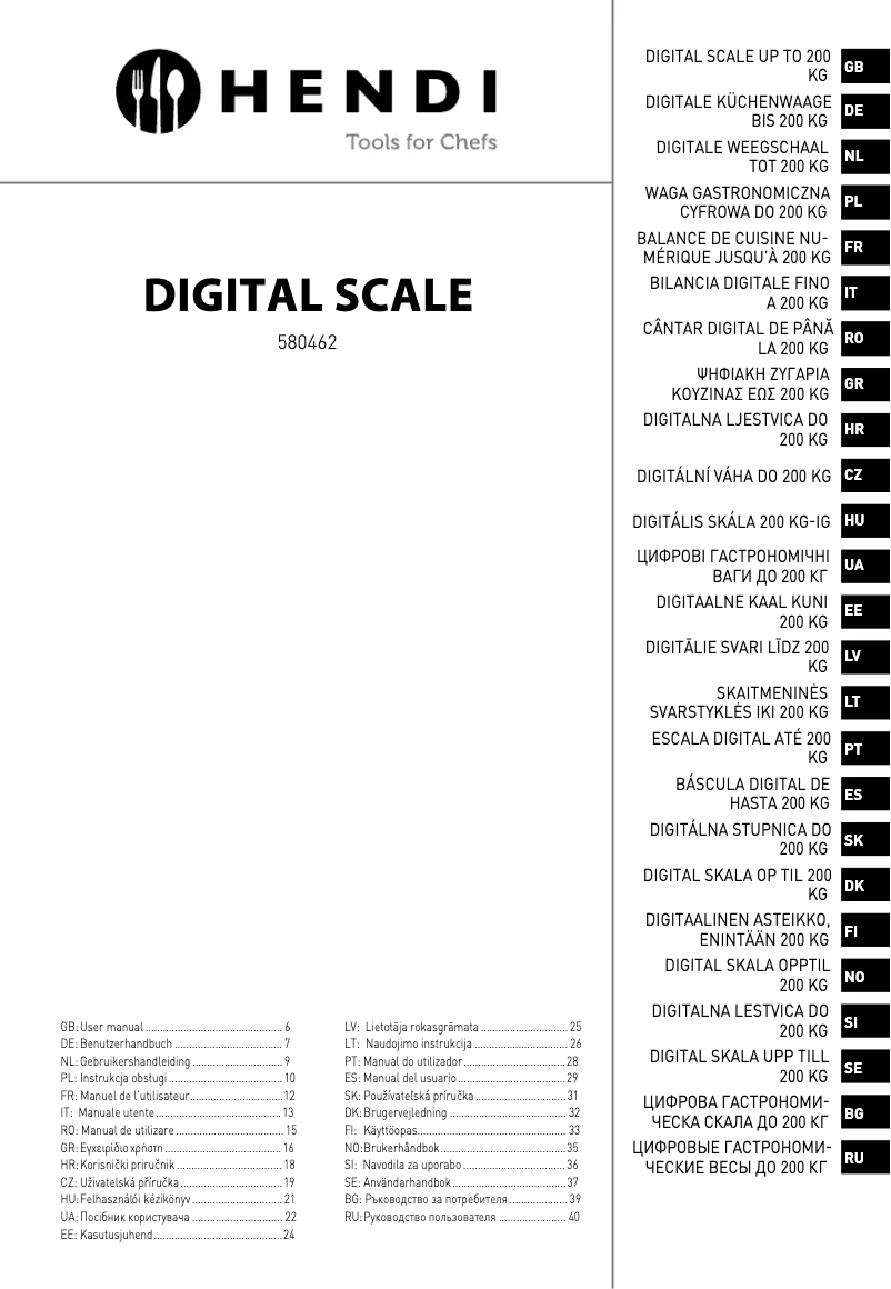 Página 1 del manual Manual de usuario Hendi 580462