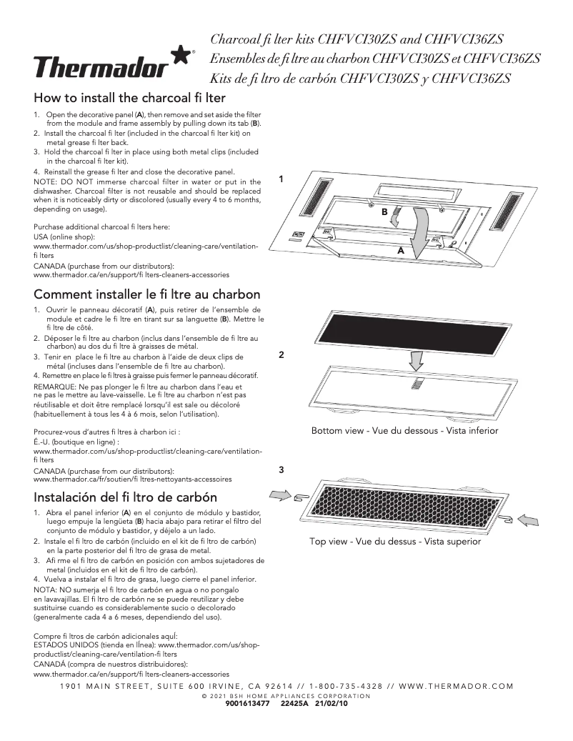 Página 1 del manual Manual de usuario Thermador CHFVCI30ZS