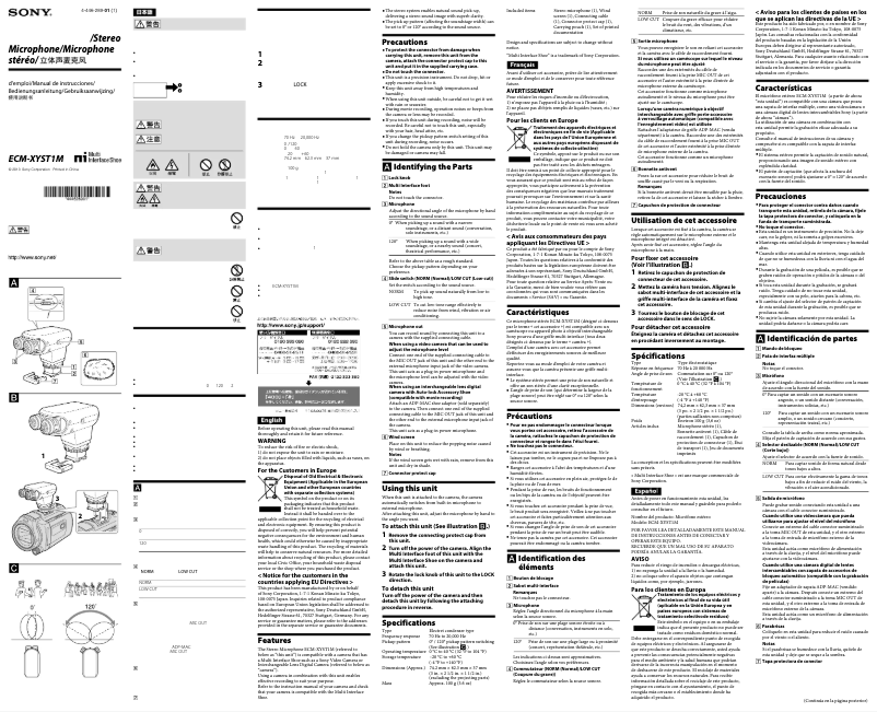 Imagen de la primera página del manual del dispositivo ECM-XYST1
