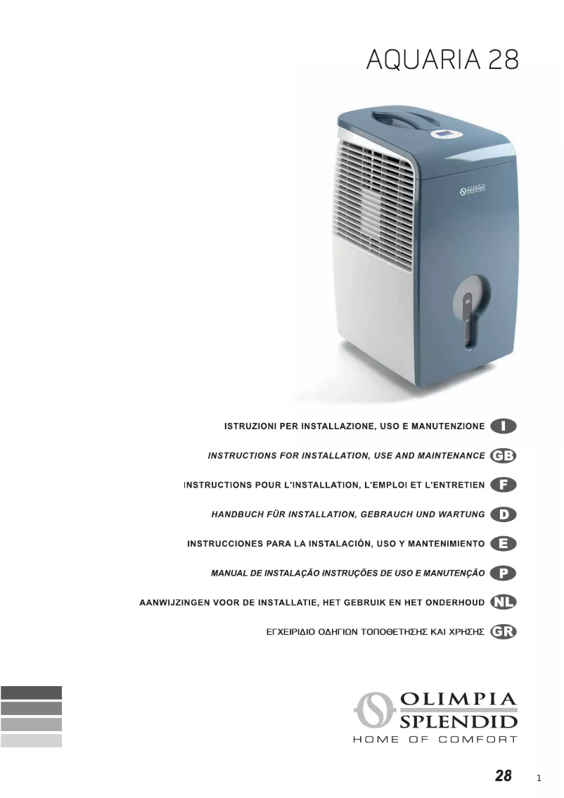 Imagen de la primera página del manual del dispositivo Aquaria 28