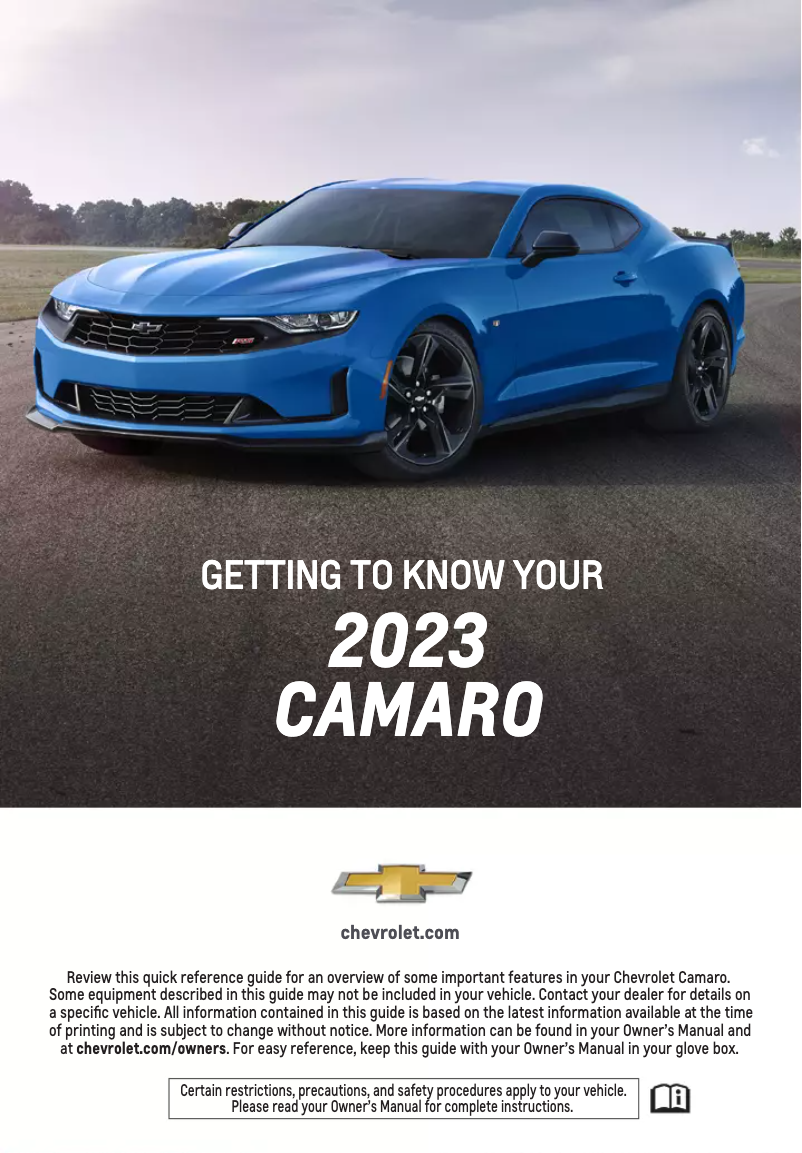Página 1 del manual Guía de inicio rápido Chevrolet Camaro (2023)