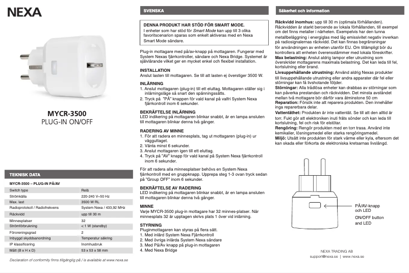 Página 1 del manual Manual de usuario Nexa MYCR-3500