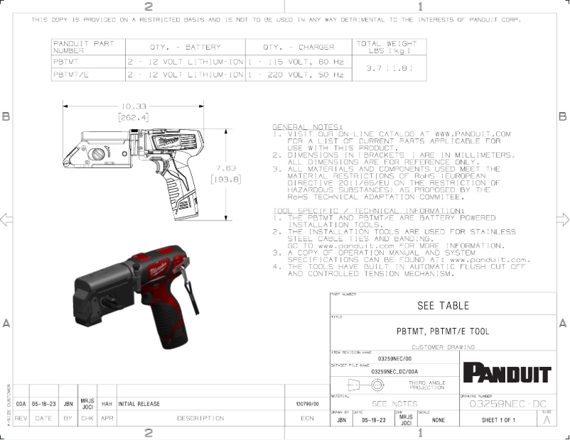 Imagen de la primera página del manual del dispositivo PBTMT