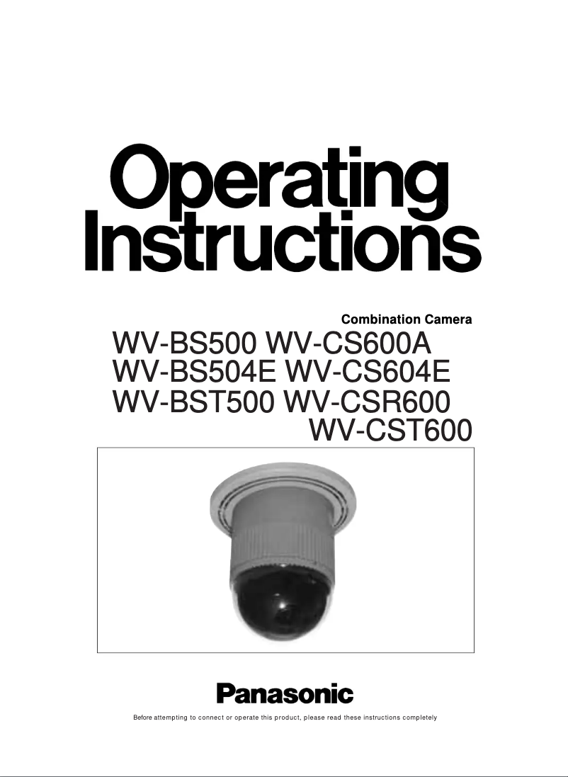 Página 1 del manual Manual de usuario Panasonic WV-CS600
