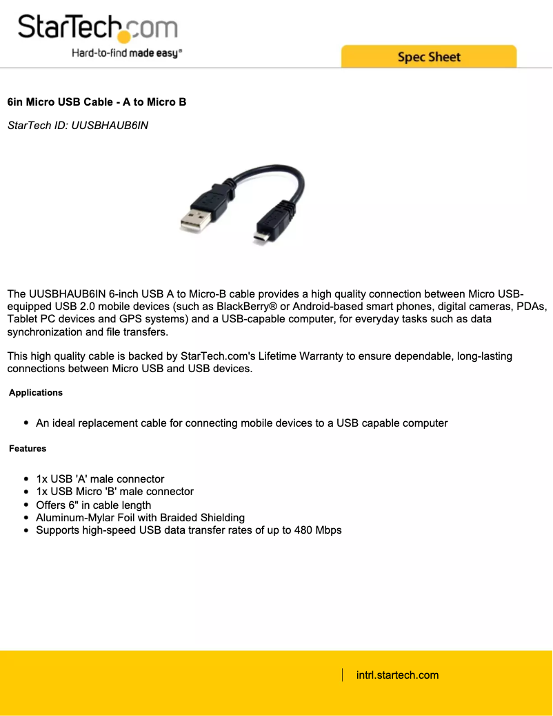 Imagen de la primera página del manual del dispositivo UUSBHAUB6IN