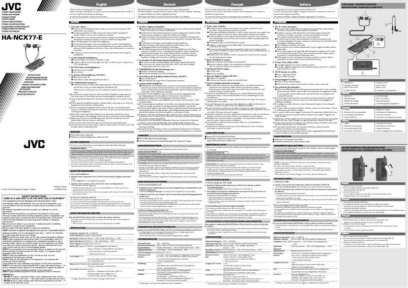 Imagen de la primera página del manual del dispositivo HA-NCX77-E