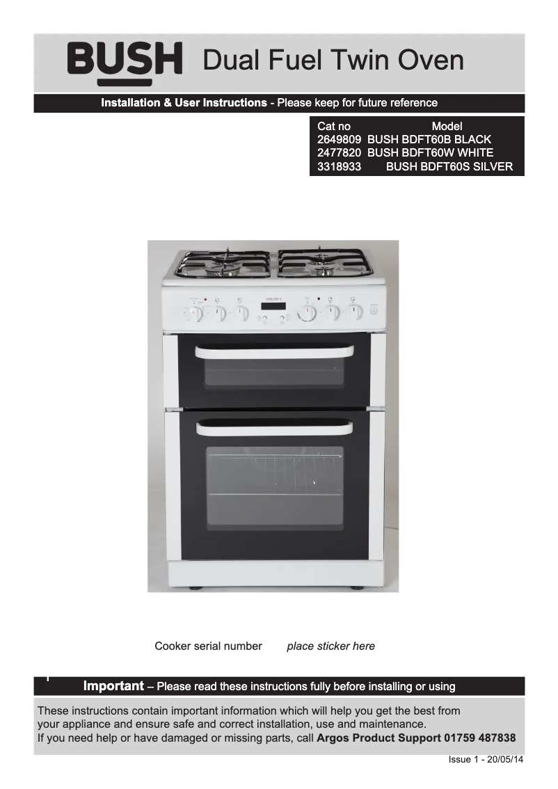 Página 1 del manual Manual de usuario Bush BDFT60S