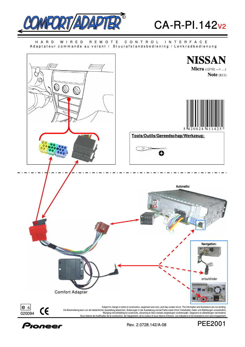 Página 1 del manual Manual de usuario Pioneer CA-R-PI.142