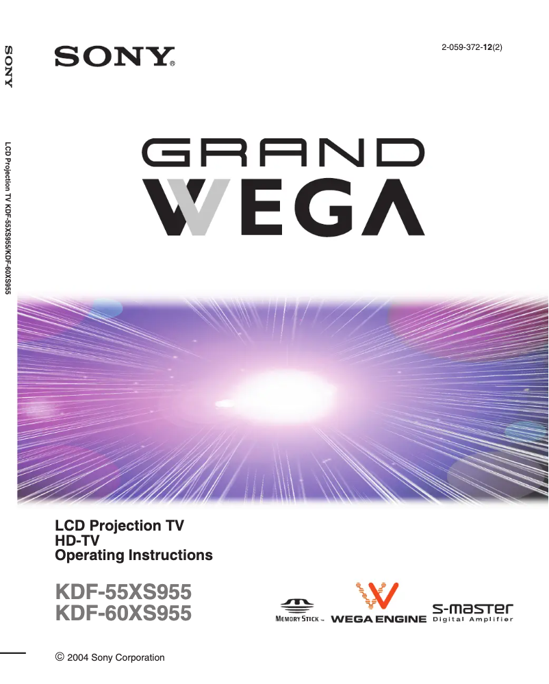 Imagen de la primera página del manual del dispositivo KDF-60XS955