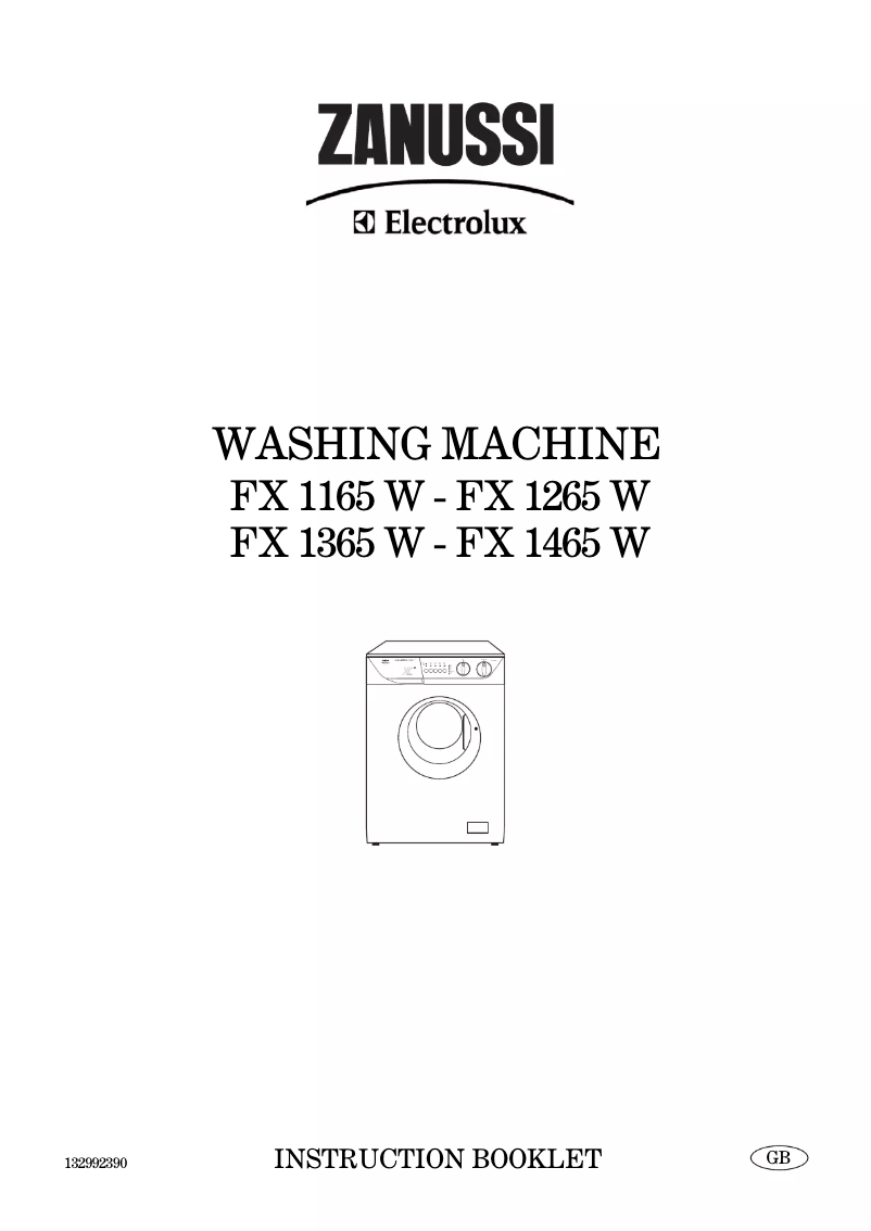 Página 1 del manual Manual de usuario Zanussi-Electrolux FX 1165 W