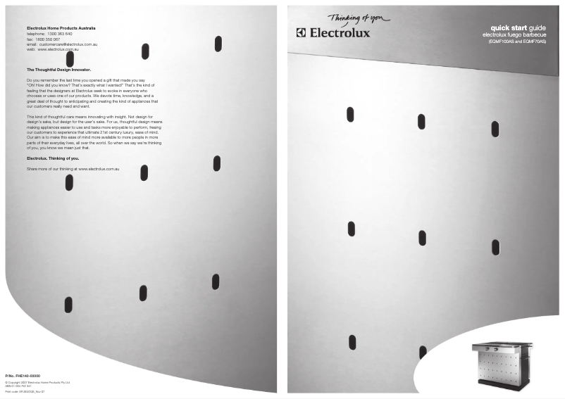 Imagen de la primera página del manual del dispositivo Fuego EQMF100AS