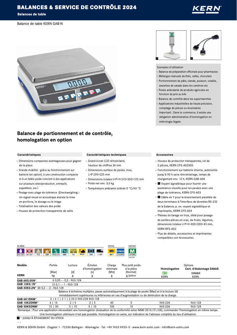 Página 1 del manual Folleto Kern GAB 30K5DNM