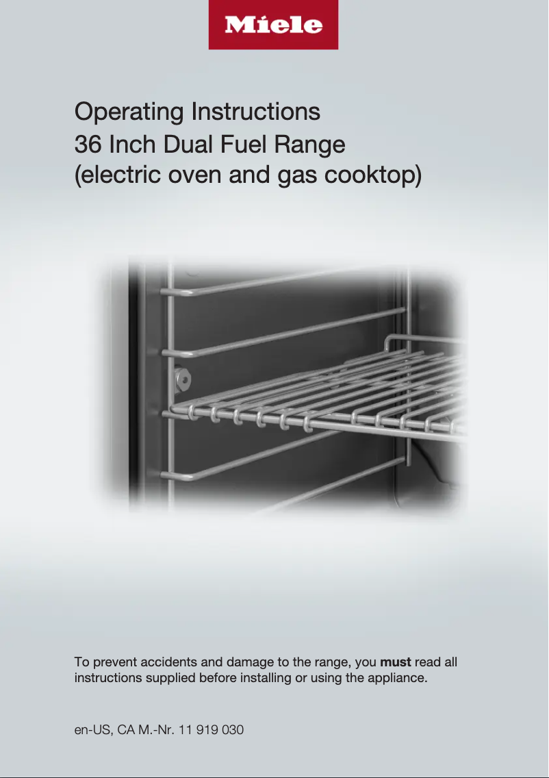 Página 1 del manual Guía de instalación Miele HR 1934-3 G DF