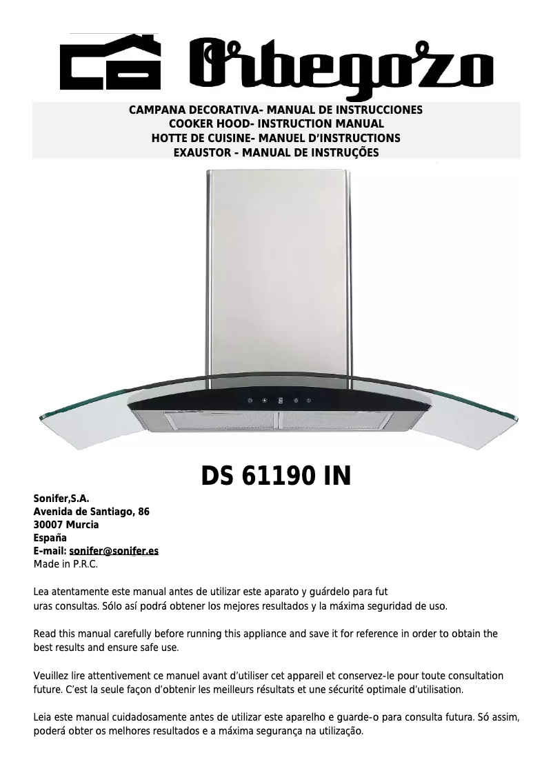 Imagen de la primera página del manual del dispositivo DS 61190 IN