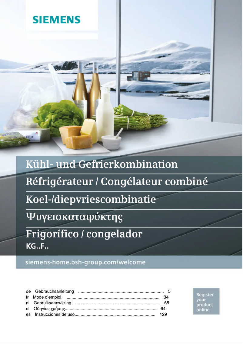 Imagen de la primera página del manual del dispositivo KG39FSW45