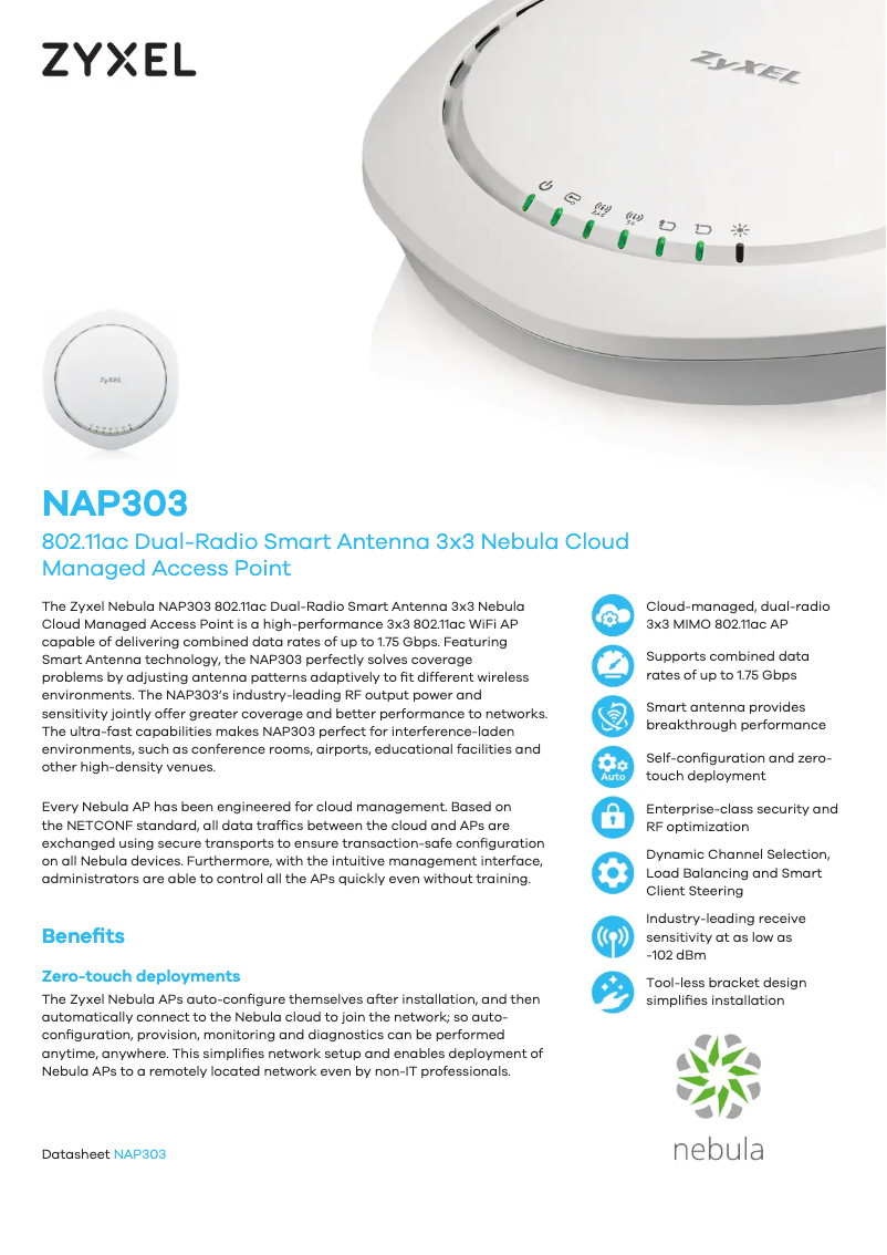 Imagen de la primera página del manual del dispositivo NAP303