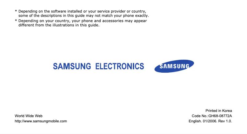 Página nº 1 - Manual de usuario Samsung SGH-S400I