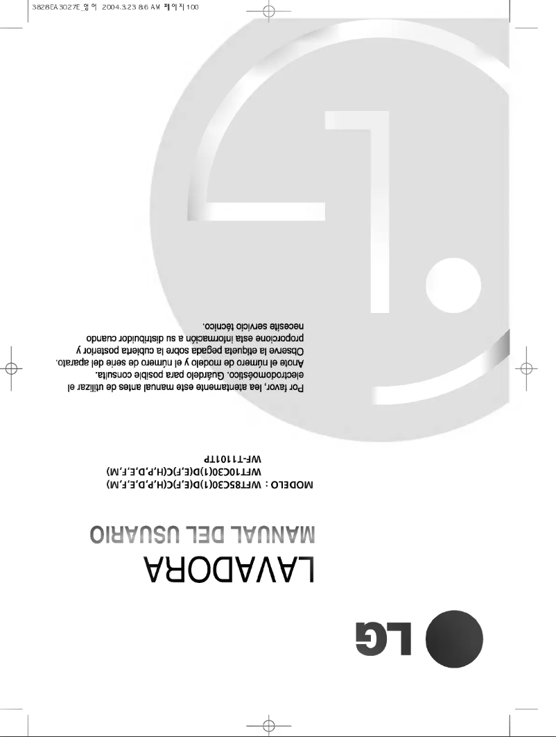 Página nº 1 - Manual de usuario LG WFT10C30EP