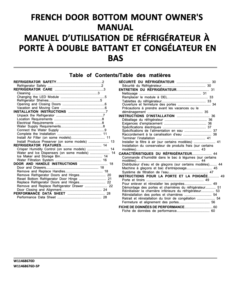 Imagen de la primera página del manual del dispositivo JFC2290RTB