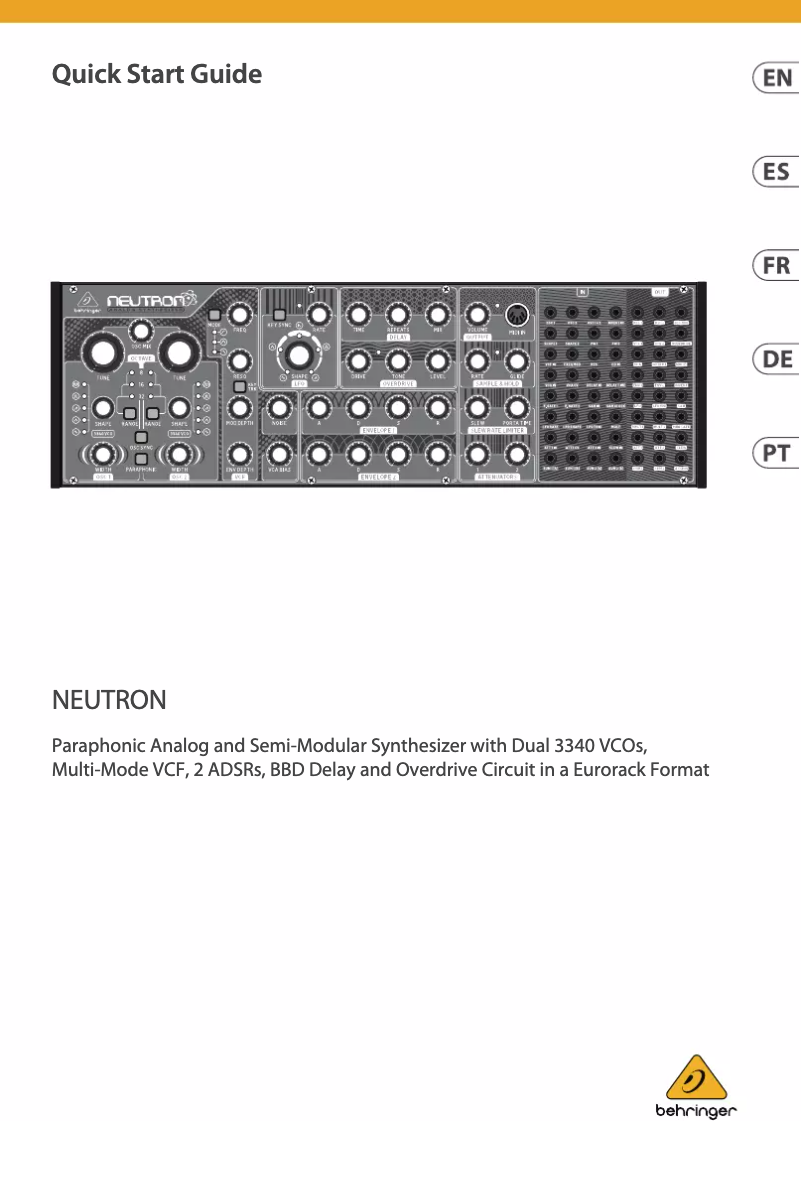 Página 1 del manual Manual de usuario Behringer NEUTRON