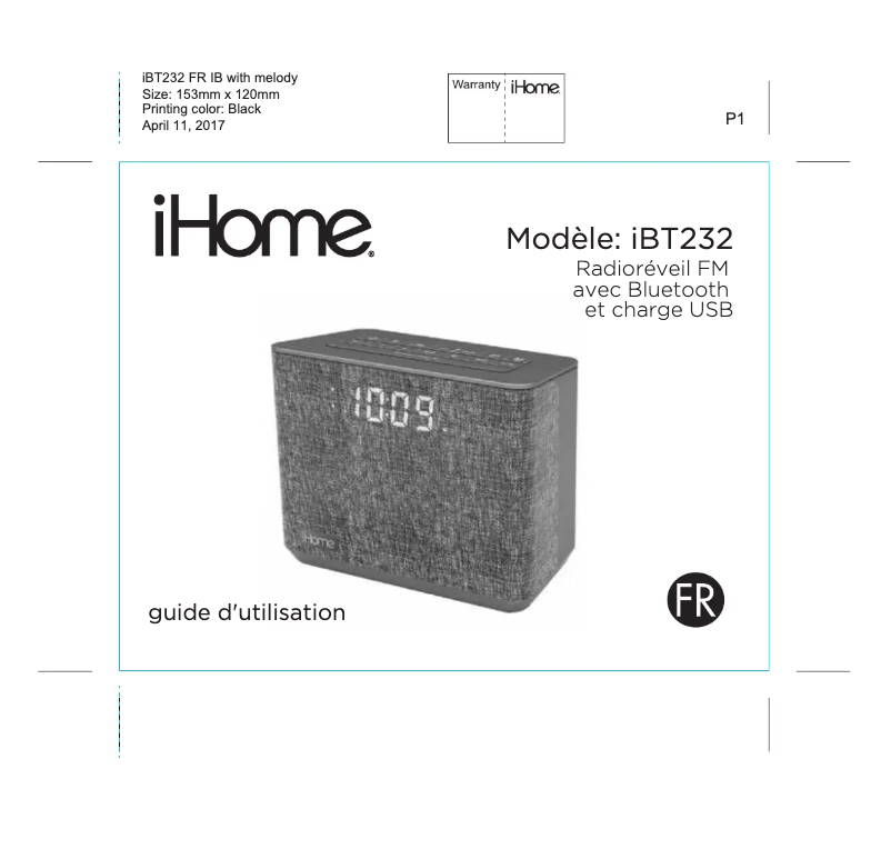 Imagen de la primera página del manual del dispositivo iBT232